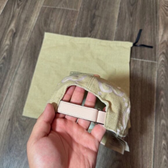 Gucci Cap Beige x Pink Jumbo GG Monogram Canvas Baseball Hat - Picture 3 of 6